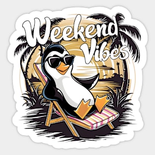 weekend vibes penguin Sticker